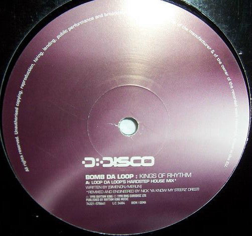 Kings Of Rhythm : Bomb Da Loop (2x12")