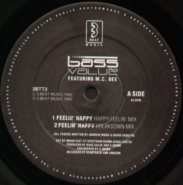 Bass Value : Feelin' Happy / Do You Wanna Party? (12", Single)