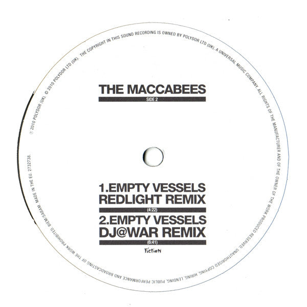 The Maccabees Featuring Roots Manuva : Empty Vessels (12")