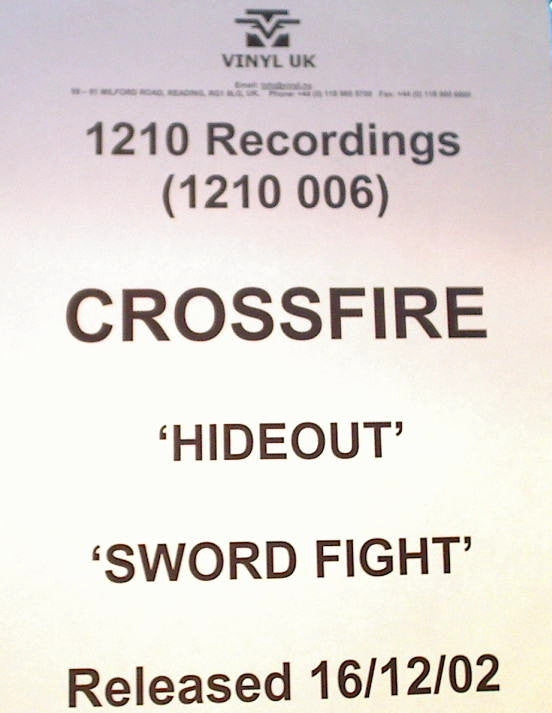 Crossfire : Hideout / Sword Fight (12", Promo, W/Lbl)