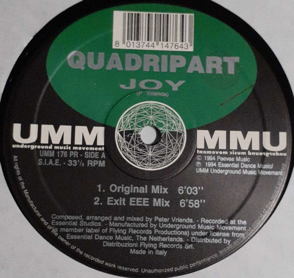 Quadripart : Joy (Remixes) (2x12")