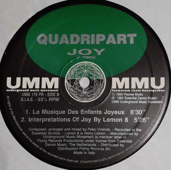 Quadripart : Joy (Remixes) (2x12")