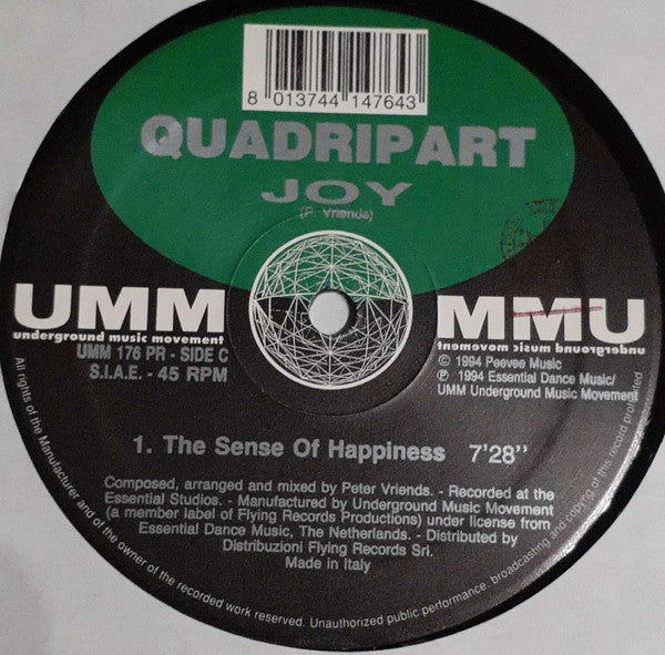 Quadripart : Joy (Remixes) (2x12")