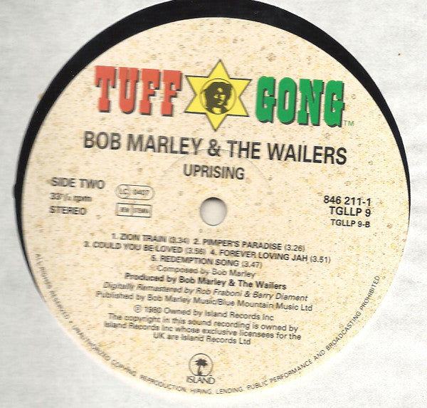 Bob Marley & The Wailers : Uprising (LP, Album, RE)