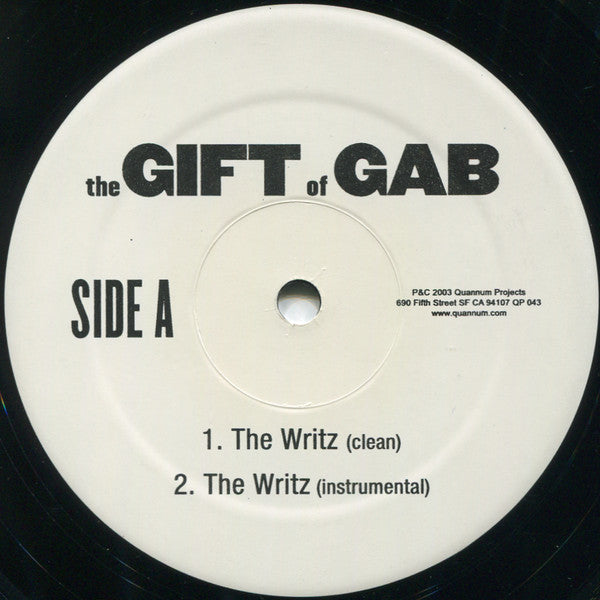 The Gift Of Gab : The Writz / Just Because (12")