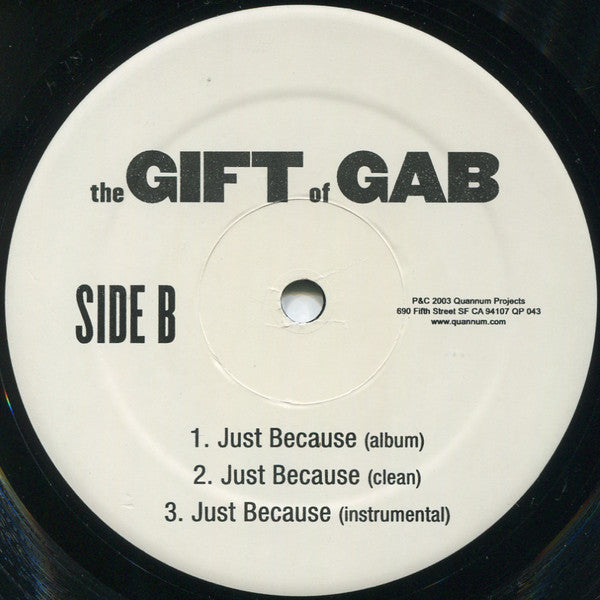 The Gift Of Gab : The Writz / Just Because (12")