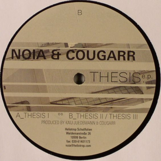Noia & Cougarr : Thesis E.P. (12")