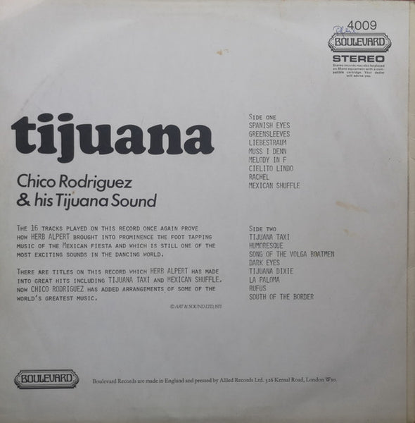 Chico Rodriguez & His Tijuana Sound : 16 Great Hits From Tijuana (LP)