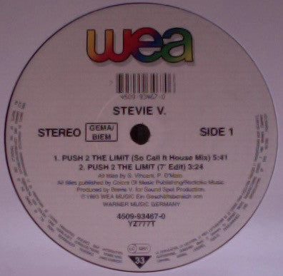 Adventures Of Stevie V. : Push 2 The Limit (12")