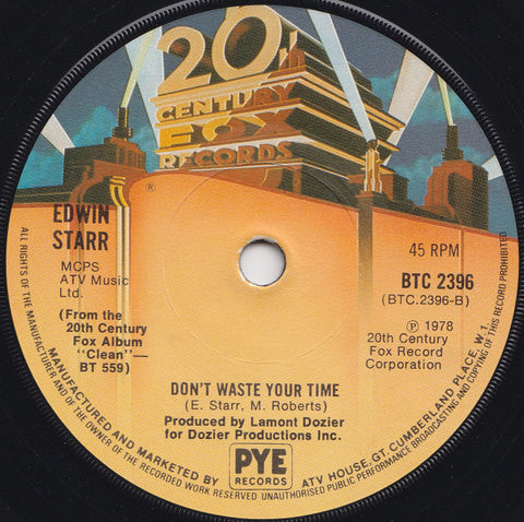 Edwin Starr : Contact / Don't Waste Your Time (7", Single, Sol)