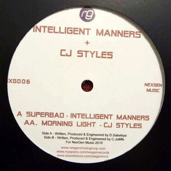 Intelligent Manners + CJ Styles : Superbad / Morning Light (12")