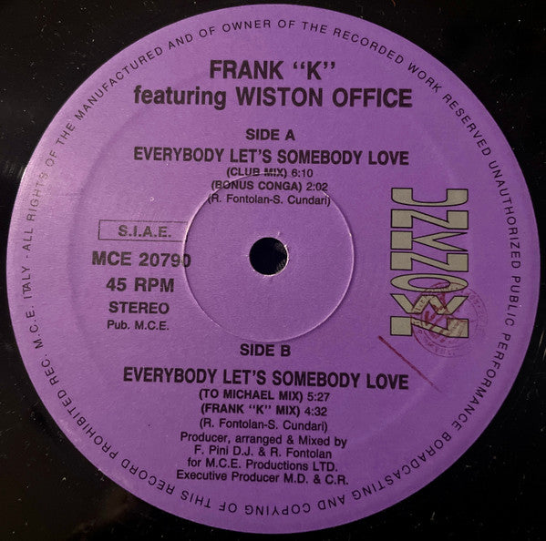 Frank K : Everybody Let's Somebody Love (12")