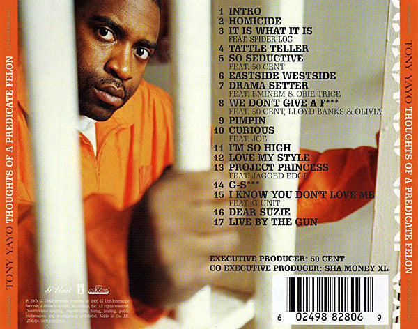 Tony Yayo : Thoughts Of A Predicate Felon (CD, Album)