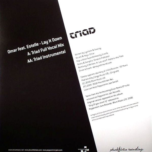 Omar Feat. Estelle : Lay It Down (Remixed By Triad) (12")