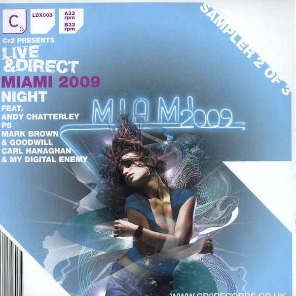 Various : Live & Direct Miami 2009 Night (Sampler 2 Of 3) (12", Smplr)