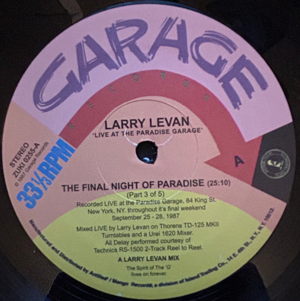Larry Levan : The Final Nights Of Paradise Pt. 3/5 (LP, Mixed, RE, Unofficial)