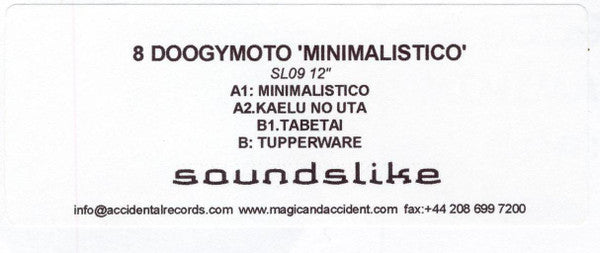 8 Doogymoto : Minimalistico (12", Promo, W/Lbl)