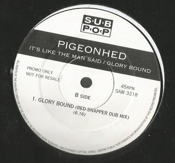 Pigeonhed : It's Like The Man Said / Glory  Bound (12", Promo)