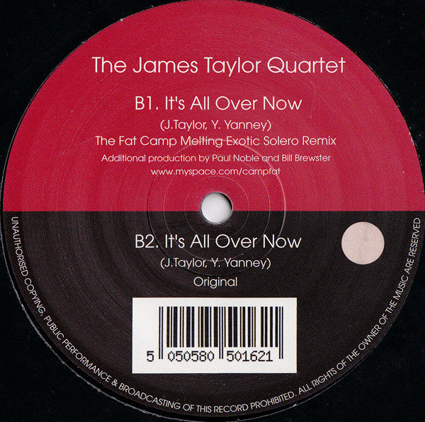 The James Taylor Quartet : It's All Over Now (12")