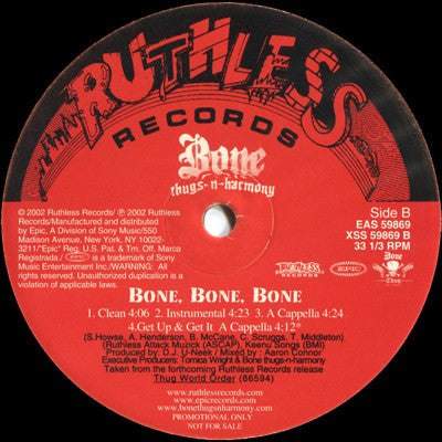 Bone Thugs-N-Harmony : Get Up & Get It / Bone, Bone, Bone (12", Promo)