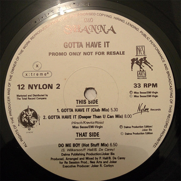 Shanna : Gotta Have It (12", Promo)
