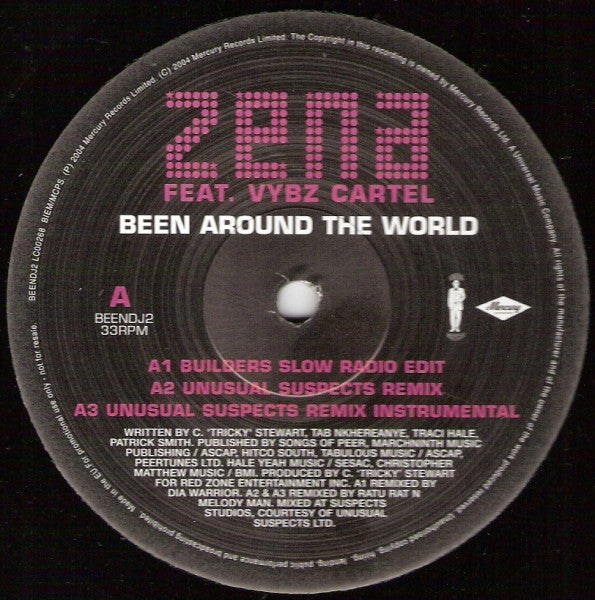 Zena Feat. Vybz Kartel : Been Around The World (12", Promo)