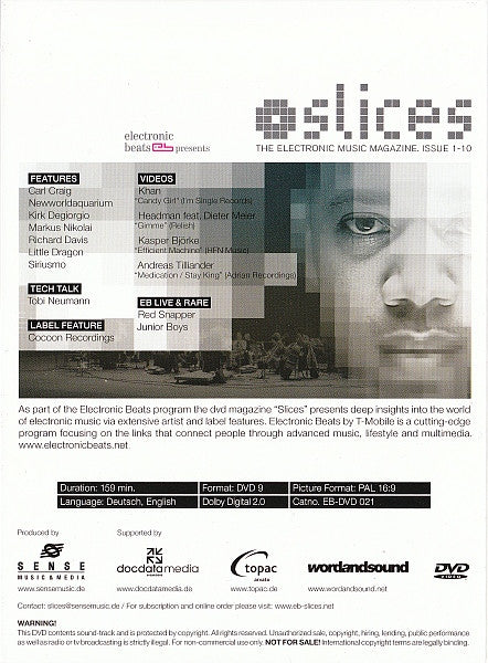 Various : Slices - The Electronic Music Magazine. Issue 1-10 (DVD-V, PAL, DVD)