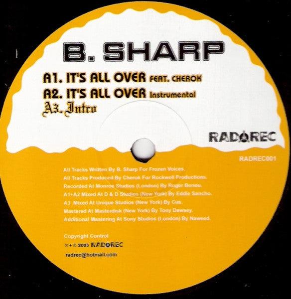 B. Sharp : It's All Over (12")