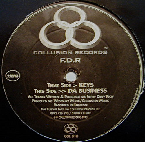 Filthy Dirty Rich : Keys / Da Business (12")