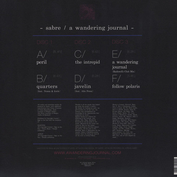 Sabre : A Wandering Journal (3x12", Album)