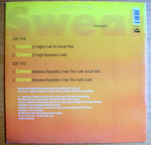 Key To Life Featuring Sabrina Johnston : Forever (12")