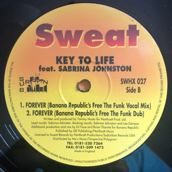 Key To Life Featuring Sabrina Johnston : Forever (12")