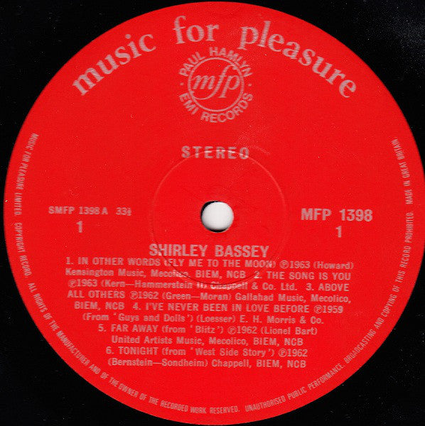Shirley Bassey : The Fabulous Shirley Bassey (LP, Comp)