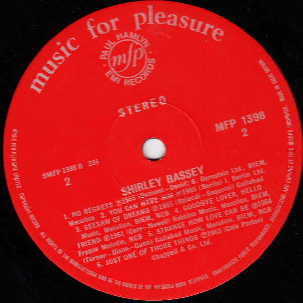 Shirley Bassey : The Fabulous Shirley Bassey (LP, Comp)