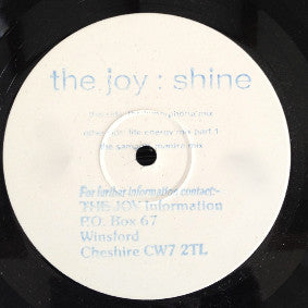 The Joy : Shine (12", Promo, W/Lbl)