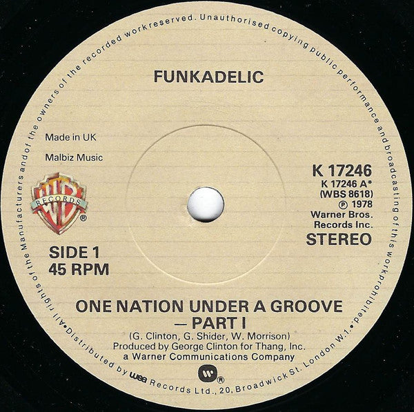 Funkadelic : One Nation Under A Groove (7", Single)