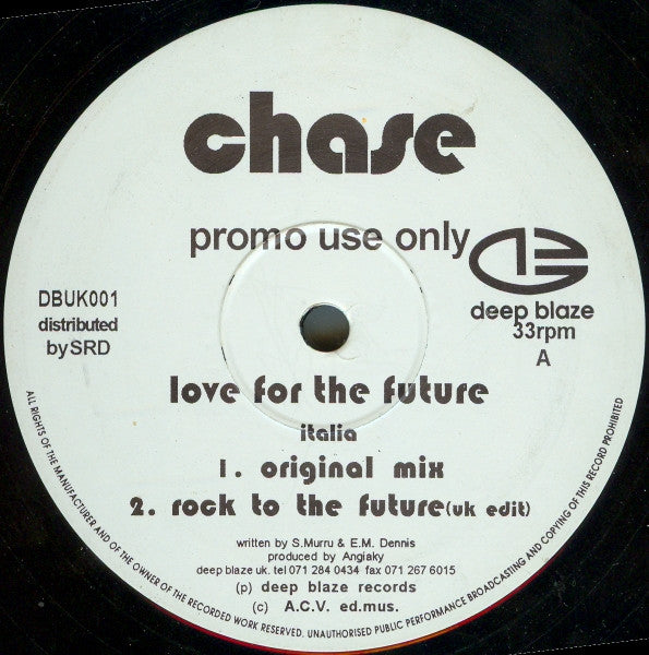 Chase : Love For The Future (12", Promo)