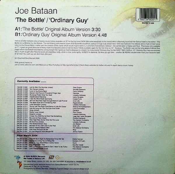 Joe Bataan : The Bottle / Ordinary Guy (12", RM)