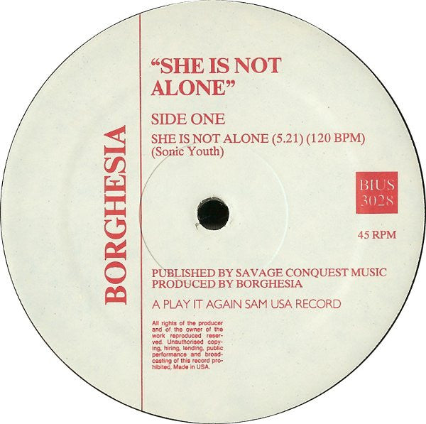 Borghesia : She Is Not Alone (12", EP)