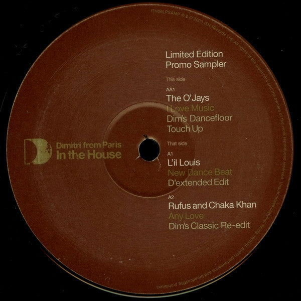 Dimitri From Paris : In The House (12", Ltd, Promo, Smplr)