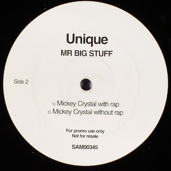 Unique (28) : Mr Big Stuff (12", Promo)