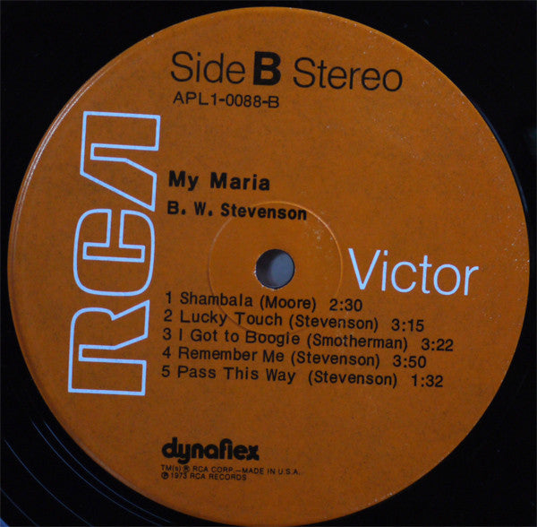 B. W. Stevenson* : My Maria (LP, Album, Hol)