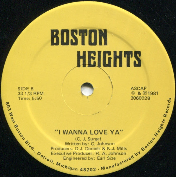 C.J. Surge : Be My Love / I Wanna Love Ya (12", Single)