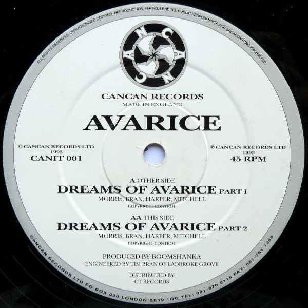 Avarice : Dreams Of Avarice (12")