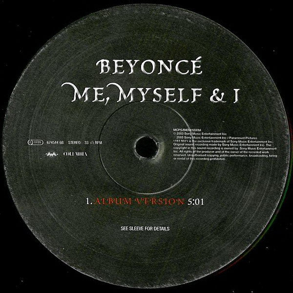 Beyoncé : Me, Myself And I (12")