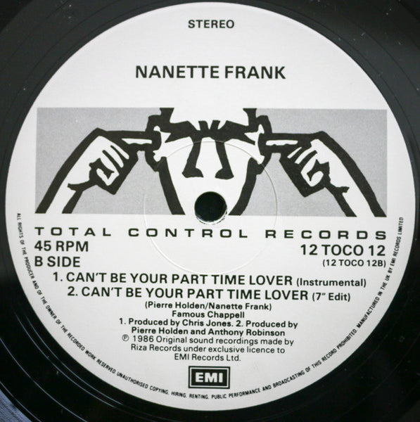 Nanette Frank : Can't Be Your Part Time Lover (12")