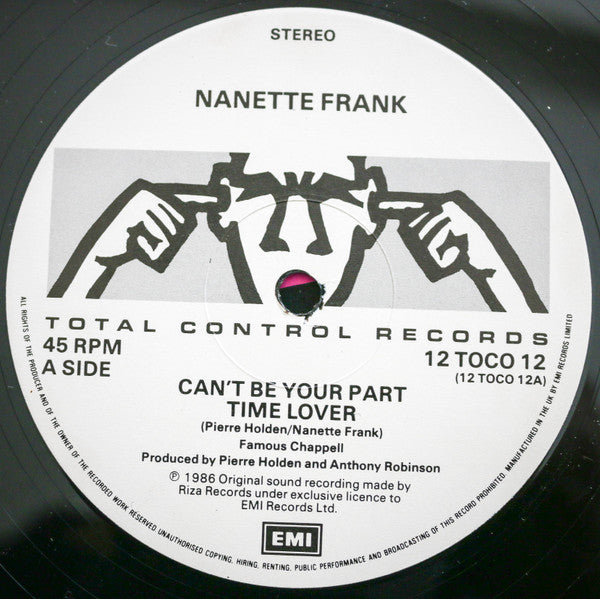 Nanette Frank : Can't Be Your Part Time Lover (12")