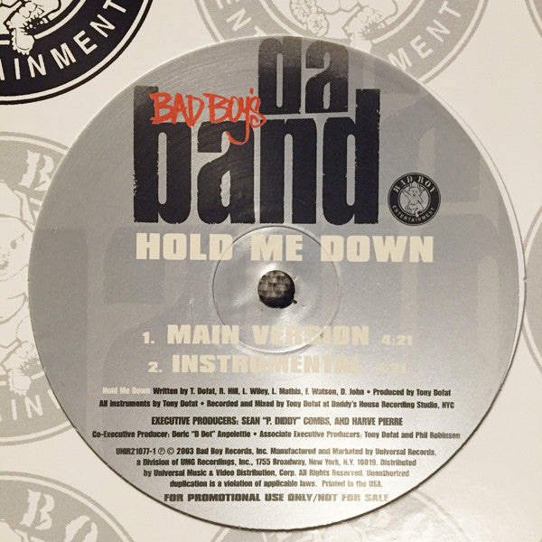 Da Band : Bad Boy This Bad Boy That / Hold Me Down (12", Promo)