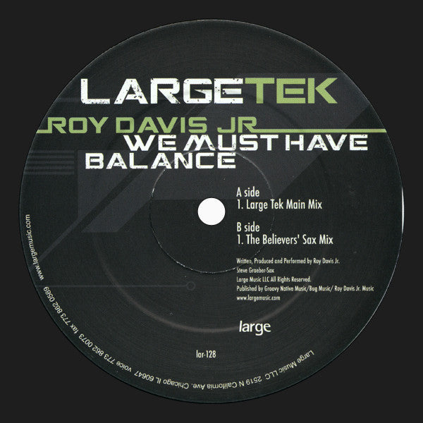 Roy Davis Jr. : We Must Have Balance (12")