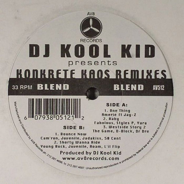 DJ Kool Kid : Konkrete Kaos Remixes (12")